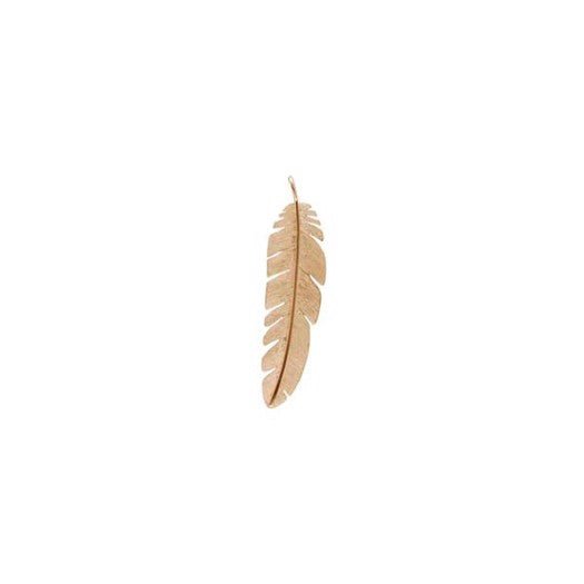 Heiring mini fjer vedhæng i 14 karat guld – let og elegant naturinspireret design.